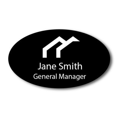 Laser Engraved Oval Name Tag - 1.75" x 3"