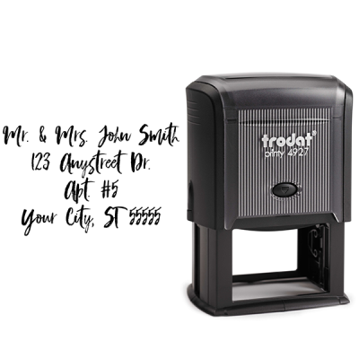 Script Custom 4 Line Stamp