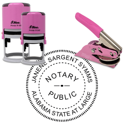 Alabama Notary Pink - Round Design