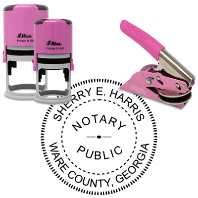 Georgia Notary Pink - Round Design