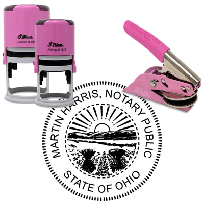 Ohio Notary Pink - Round Design