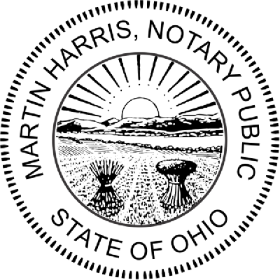 Ohio Notary Pink - Round Design Imprint Example