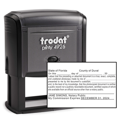 Florida Certified True Copy Notary Stamp