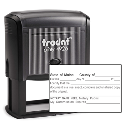 Maine Certified True Copy Notary Stamp