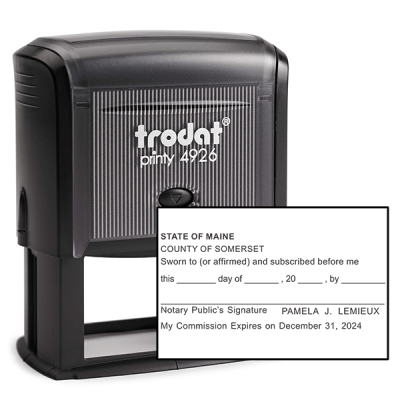 Maine Jurat Notary Stamp