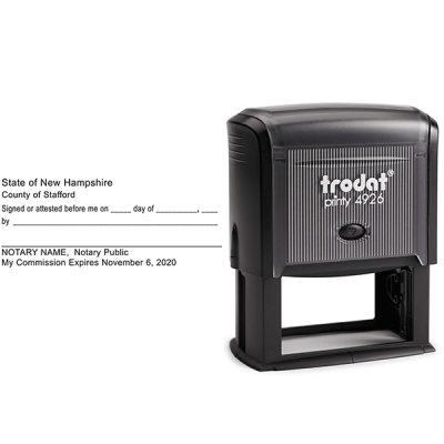 New Hampshire Signature Witness Notary Stamp Body and Design