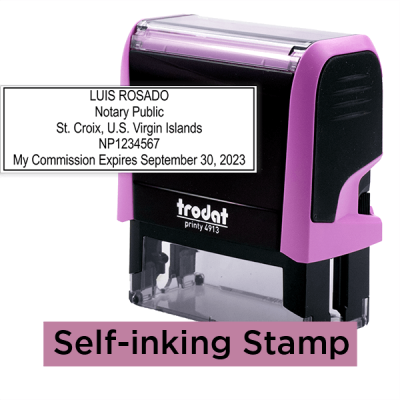 U.S. Virgin Islands Notary Pink Rectangle Stamp