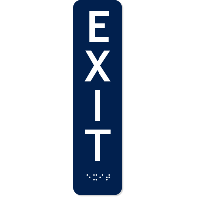Vertical Exit ADA Sign with Braille | 8" x 2"