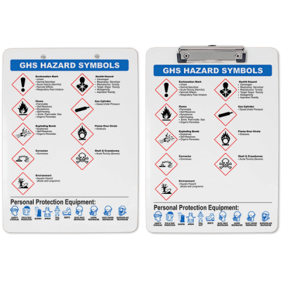 GHS Symbol Reference Clipboard Double Sided