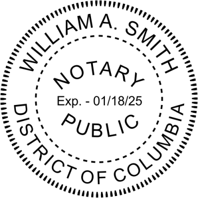District of Columbia Notary Public Seal 
