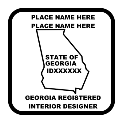 State of Georgia Interior Designer Square Stamp Imprint