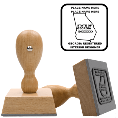 State of Georgia Interior Designer Square Stamp
