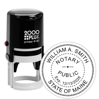 Maine Notary Round Stamp