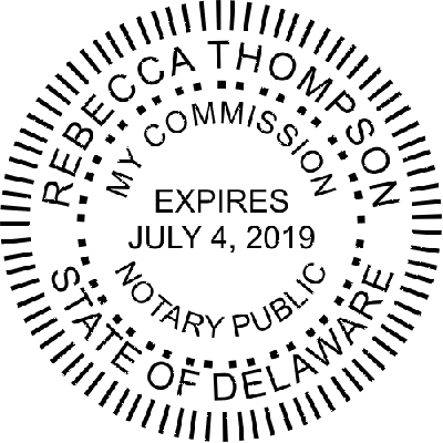 Official Delaware Notary Public Round Stamp Seal
