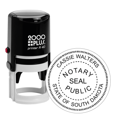 South Dakota Notary with Seal Round Stamp