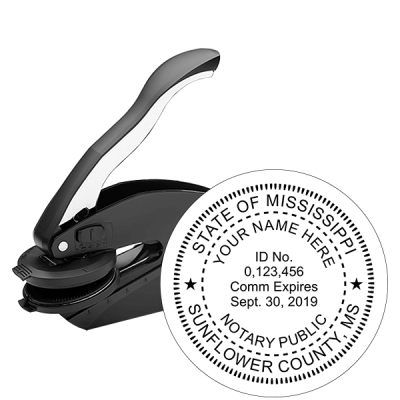 Mississippi Notary Milled Round Seal Embosser