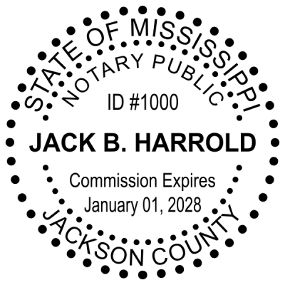 Mississippi Notary Dots Round Seal Embosser