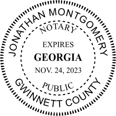 Georgia Notary Round with Expiration Imprint