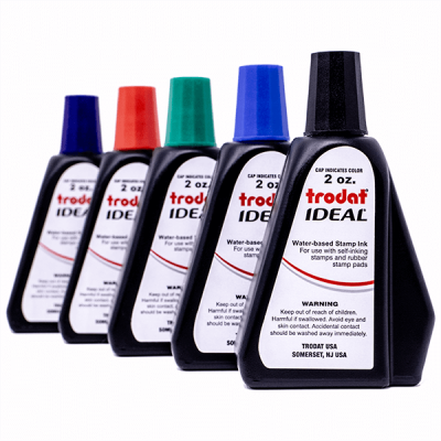Trodat (Ideal) Ink 2 oz Bottle Colors