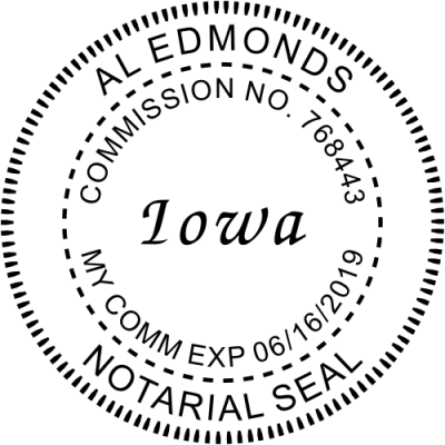 Iowa Notary Round Imprint