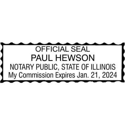 Illinois Notary Rectangular with Serrated Border