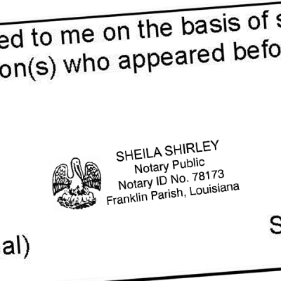 Louisiana Notary Rectangle Imprint