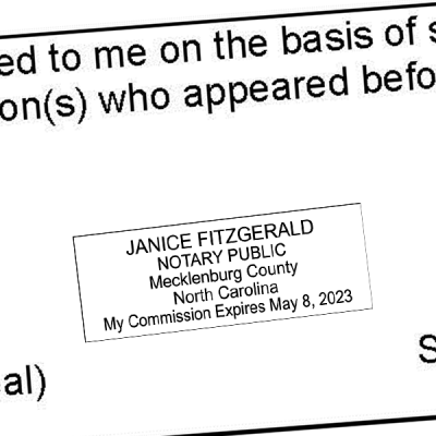 North Carolina Notary Rectangular Imprint
