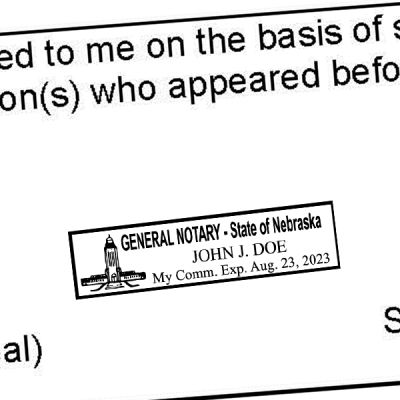 Nebraska Notary Rectangular Imprint