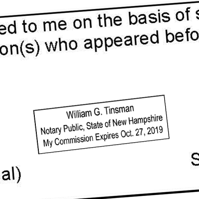 New Hampshire Notary Rectangle Imprint