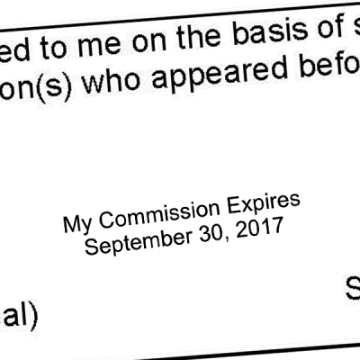 My Commission Expires stamp with generic text Imprint