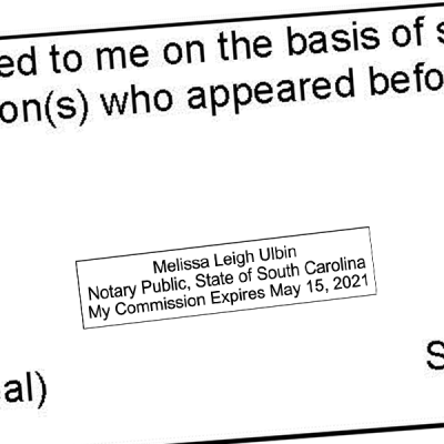 South Carolina Notary Rectangle Imprint
