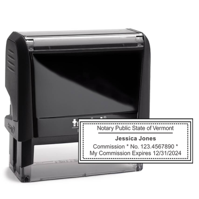 Vermont Notary Rectangular Stamp Seal