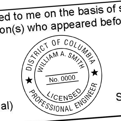 District of Columbia Engineer Seal Imprint