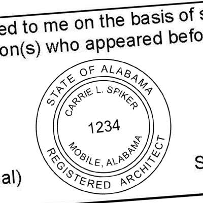 State of Alabama Architect Seal Imprint