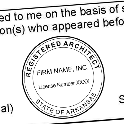State of Arkansas Architectural Firm Seal Imprint
