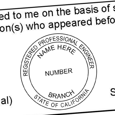 State of California Engineer Seal Imprint