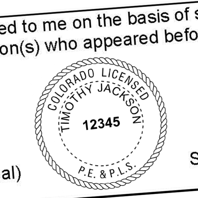 State of Colorado Combined Prof Engineer and Land Surveyor Seal Imprint