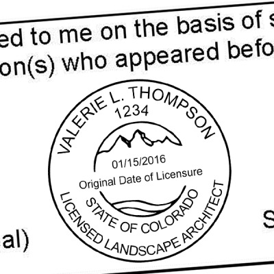 State of Colorado Landscape Architect Seal Imprint