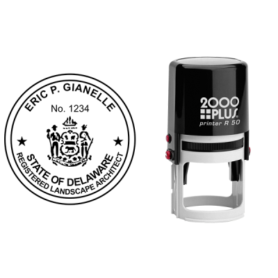 State of Delaware Landscape Architect Seal Body and Imprint