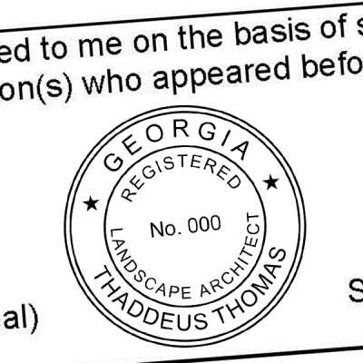 State of Georgia Landscape Architect Seal Imprint