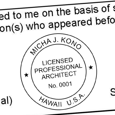 State of Hawaii Architect Seal Imprint