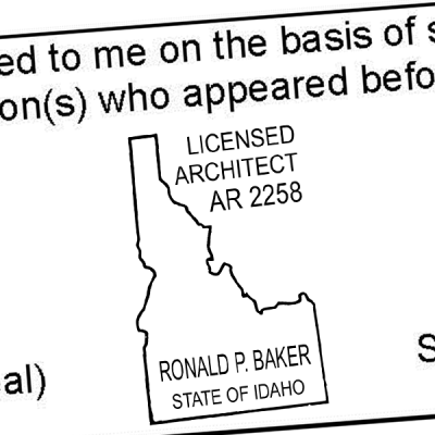 State of Idaho Architect Seal Imprint