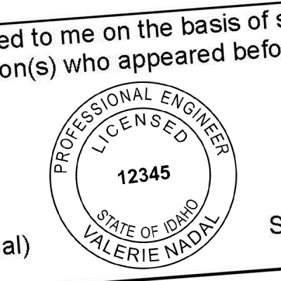 State of Idaho Engineer Seal Seal Imprint
