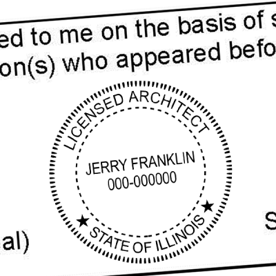 State of Illinois Architect Seal Imprint