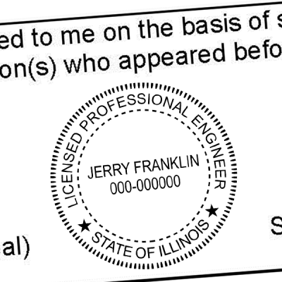 State of Illinois Engineer Seal Seal Imprint
