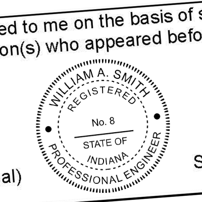 State of Indiana Engineer Seal Seal Imprint
