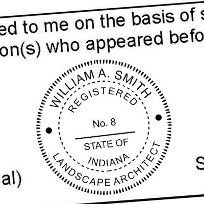 State of Indiana Landscape Architect Seal Imprint