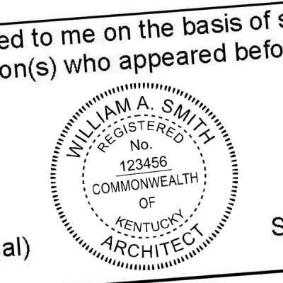 State of Kentucky Architect Seal Imprint