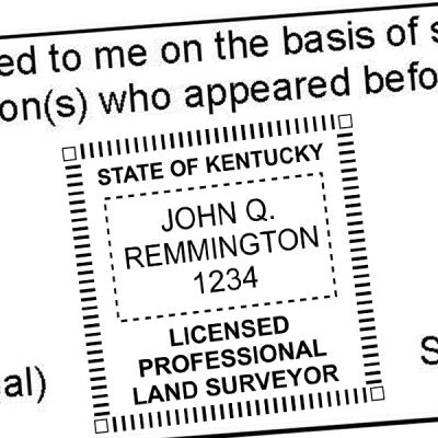 State of Kentucky Land Surveyor Stamp Seal Imprint