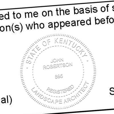 State of Kentucky Landscape Architect Seal Imprint